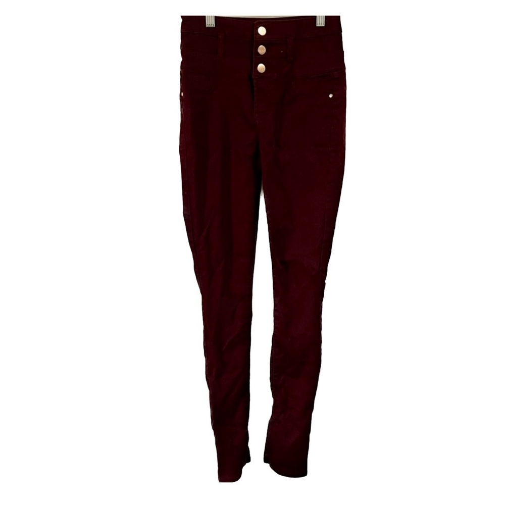 Refuge High Rise Burgundy Skinny Jeans